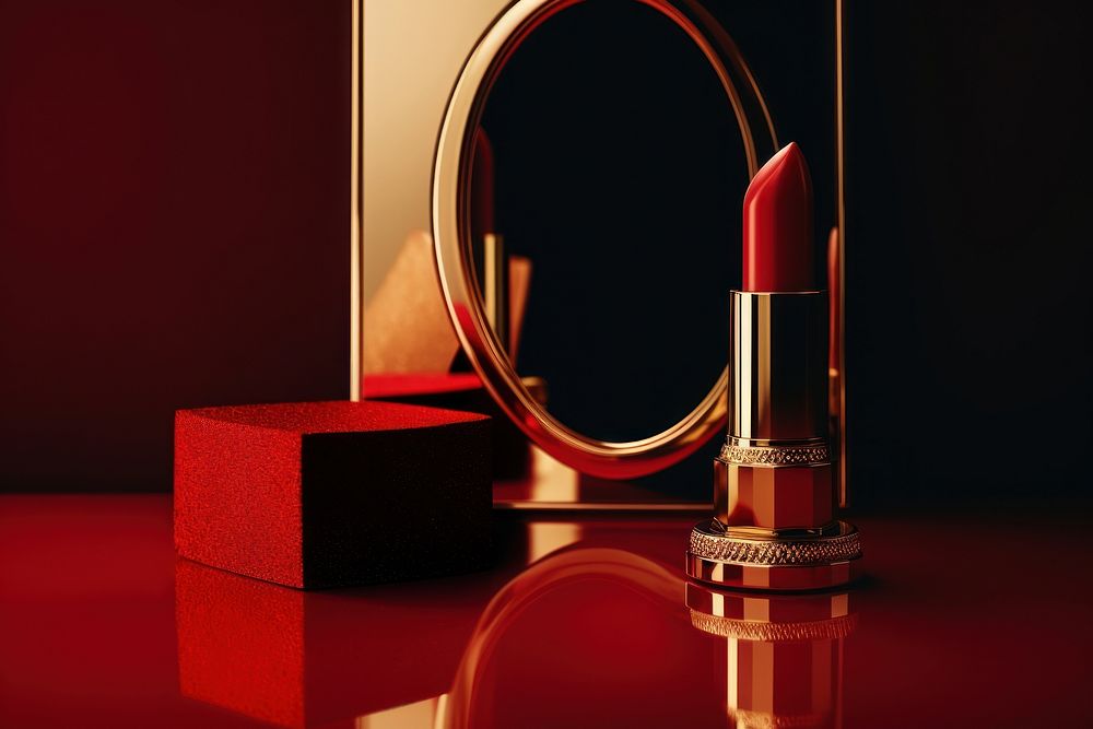 Cosmetics lipstick glamour gold.