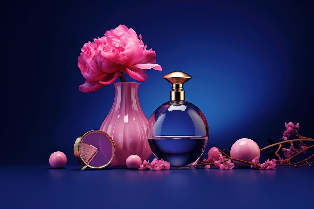 Perfume bottle flower cosmetics.