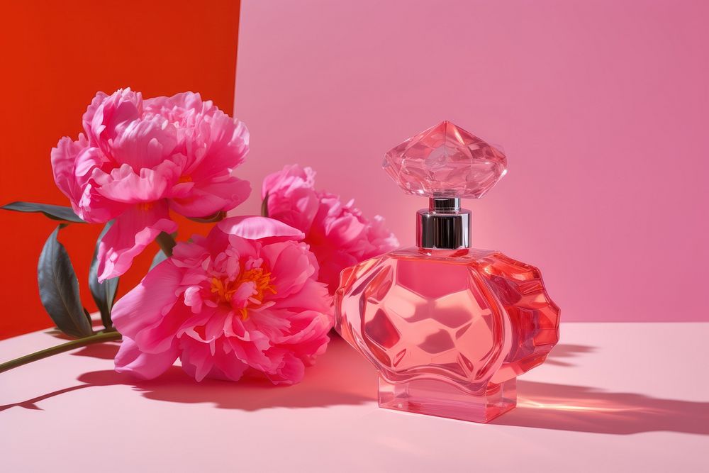 Perfume flower cosmetics bottle.