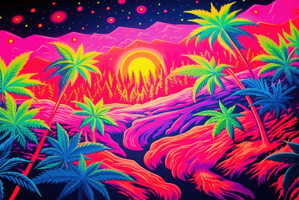 A cannabis seamless backgrounds outdoors painting.