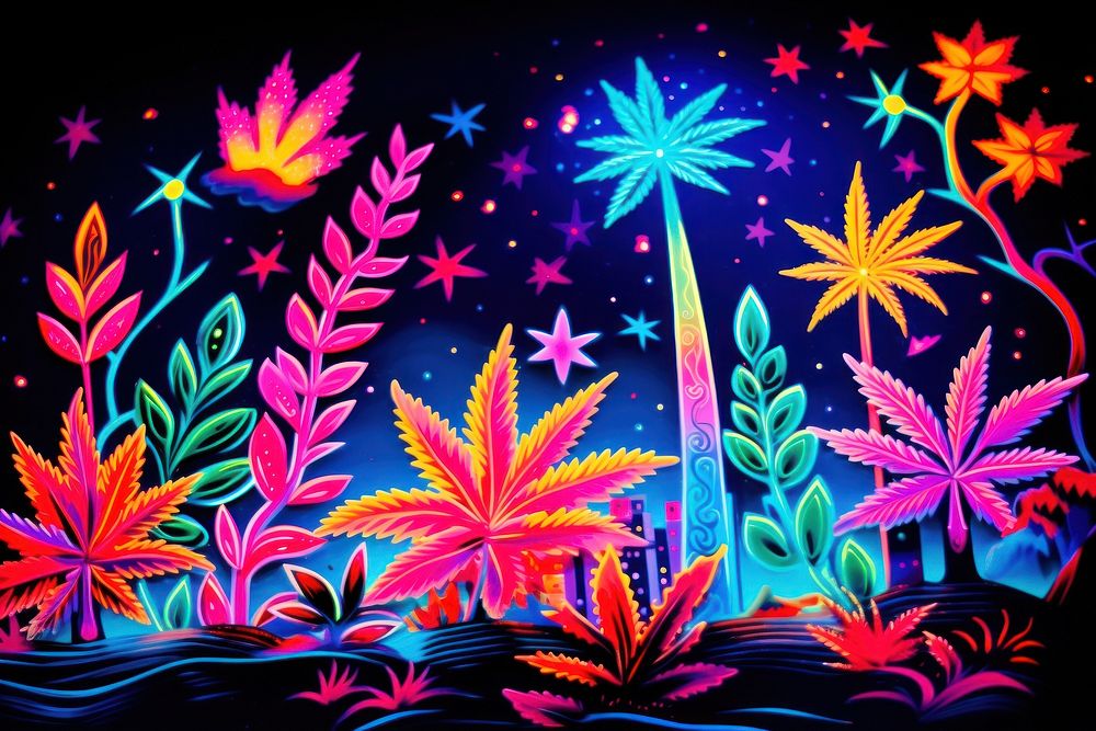 A cannabis fireworks outdoors pattern.