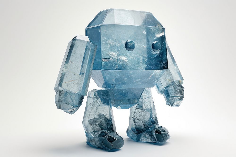 Robot crystal technology cartoon.
