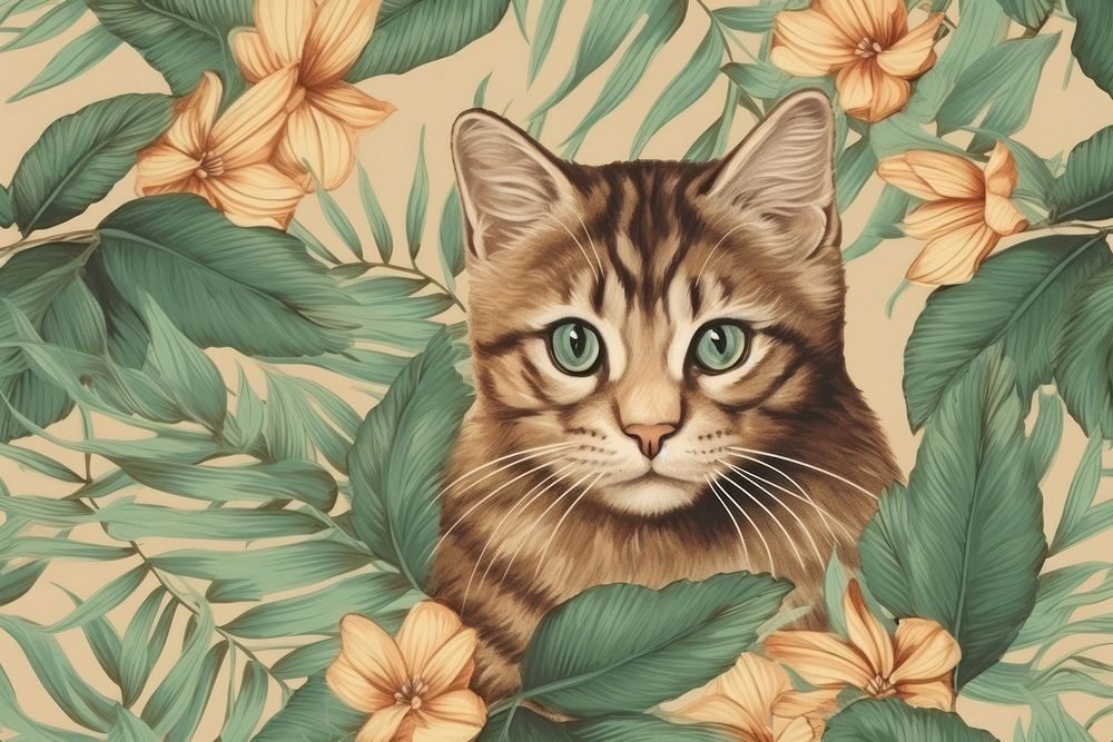 Cat pattern backgrounds animal mammal.