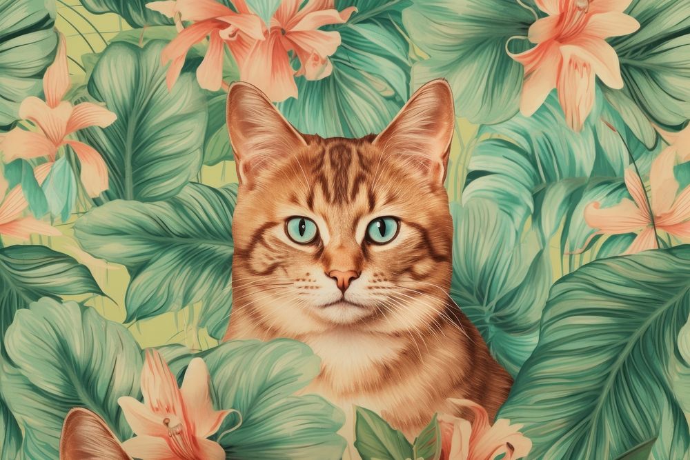 Cat pattern backgrounds animal mammal.