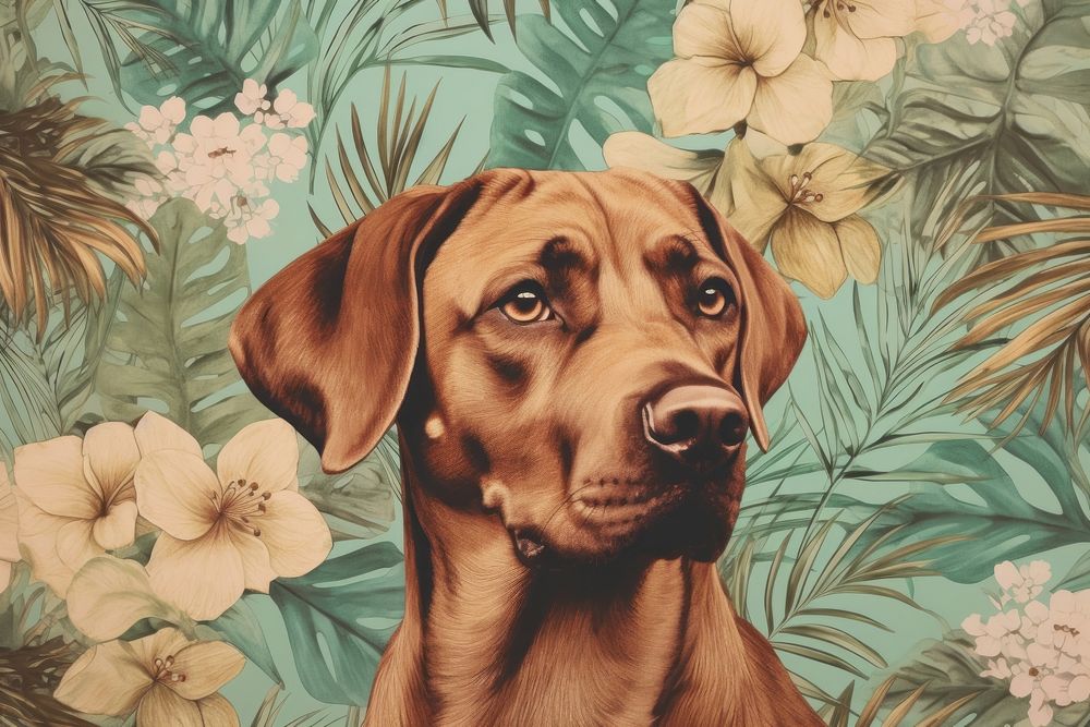 Dog pattern flower dog backgrounds.