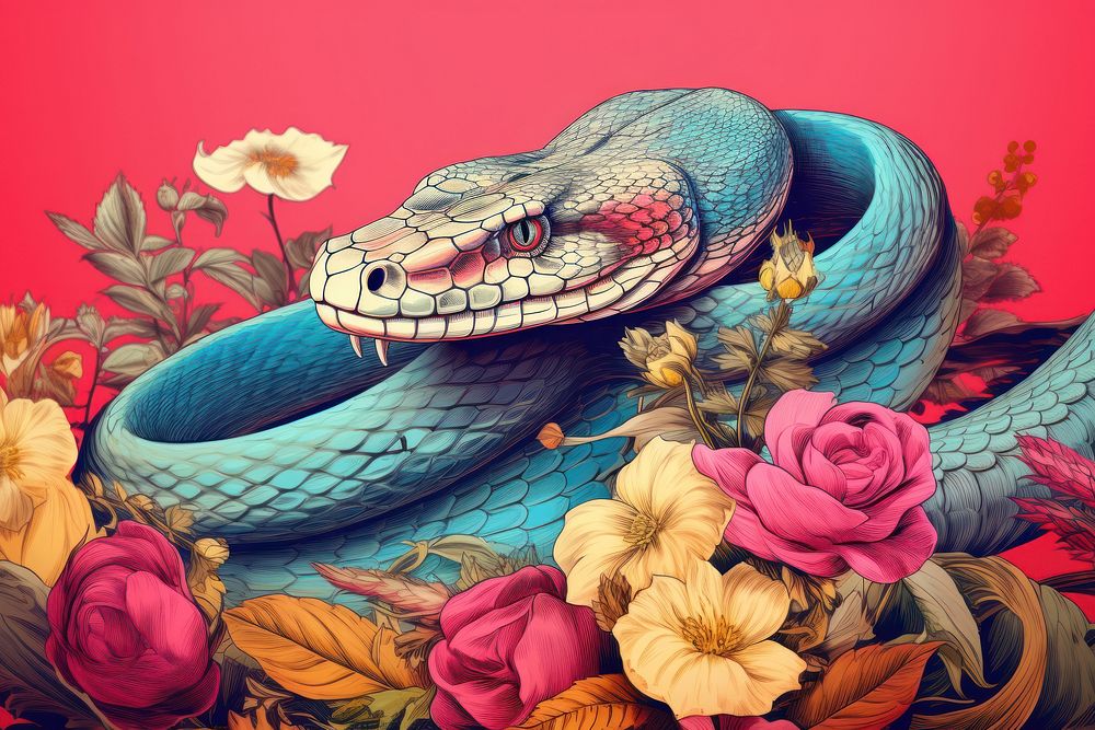 Snake reptile animal art.