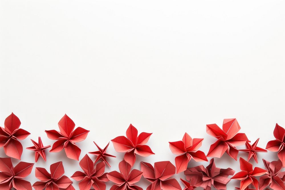Red flower border origami paper backgrounds.