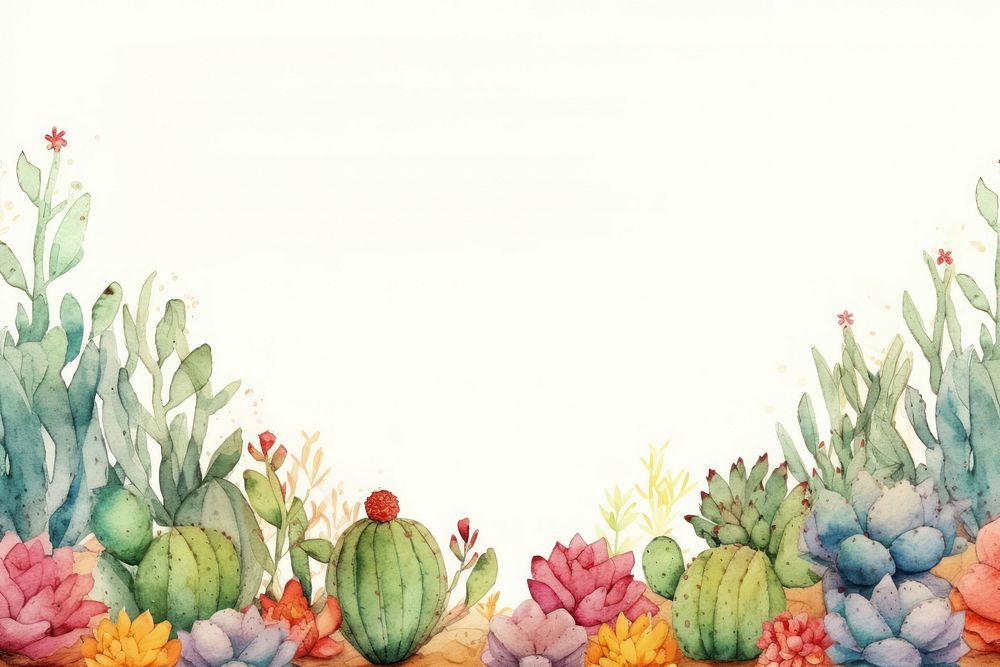 Background cactus garden backgrounds painting plant.