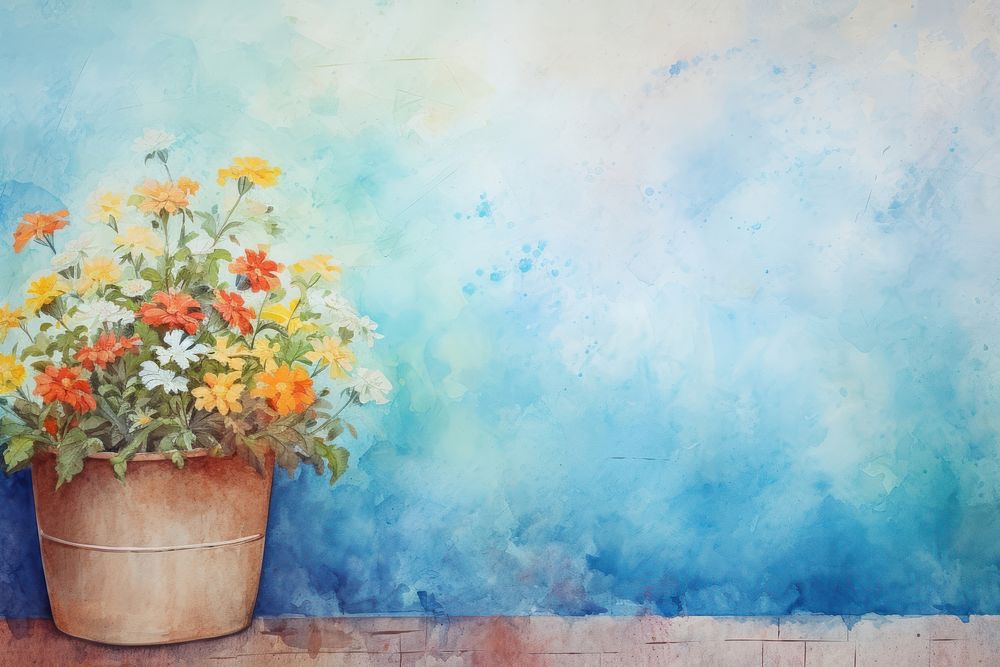 Background flower pot painting backgrounds plant.