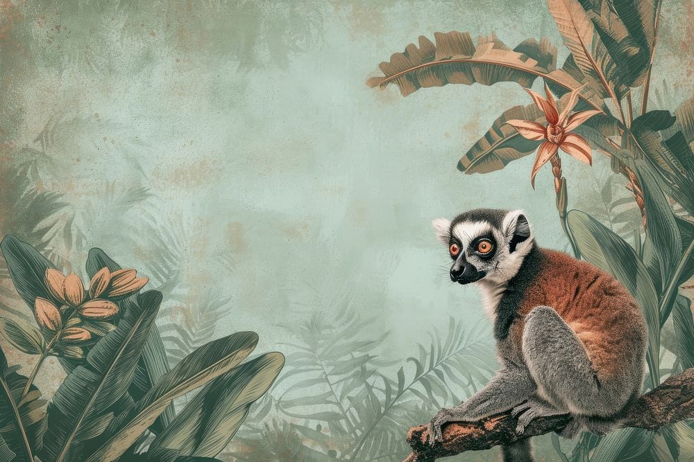Lemur wild animal plant wildlife outdoors.