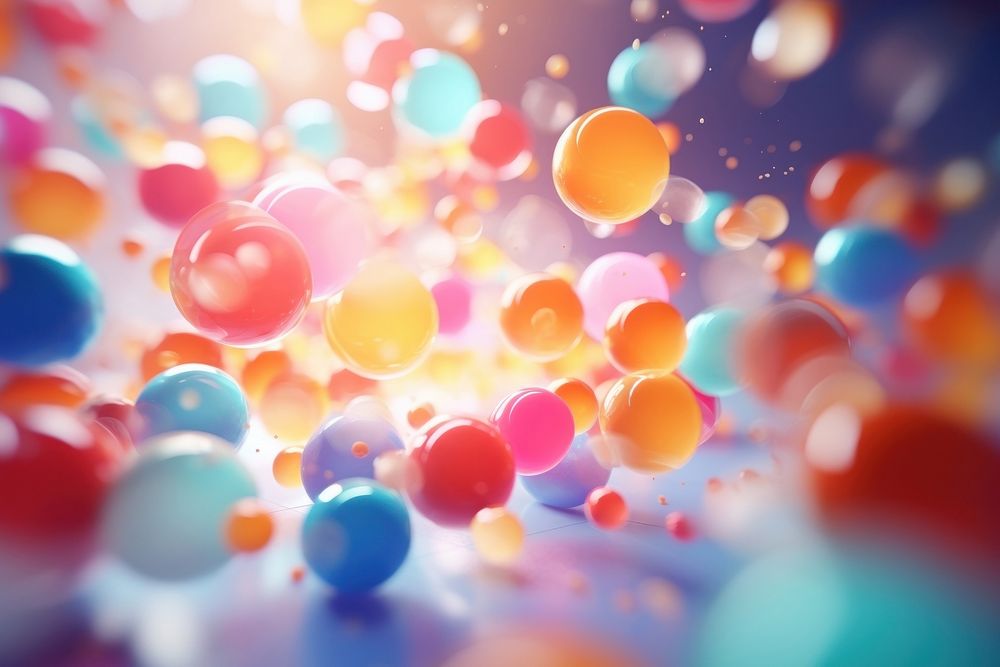 Colorful spheres splashing on bright background backgrounds futuristic abstract.