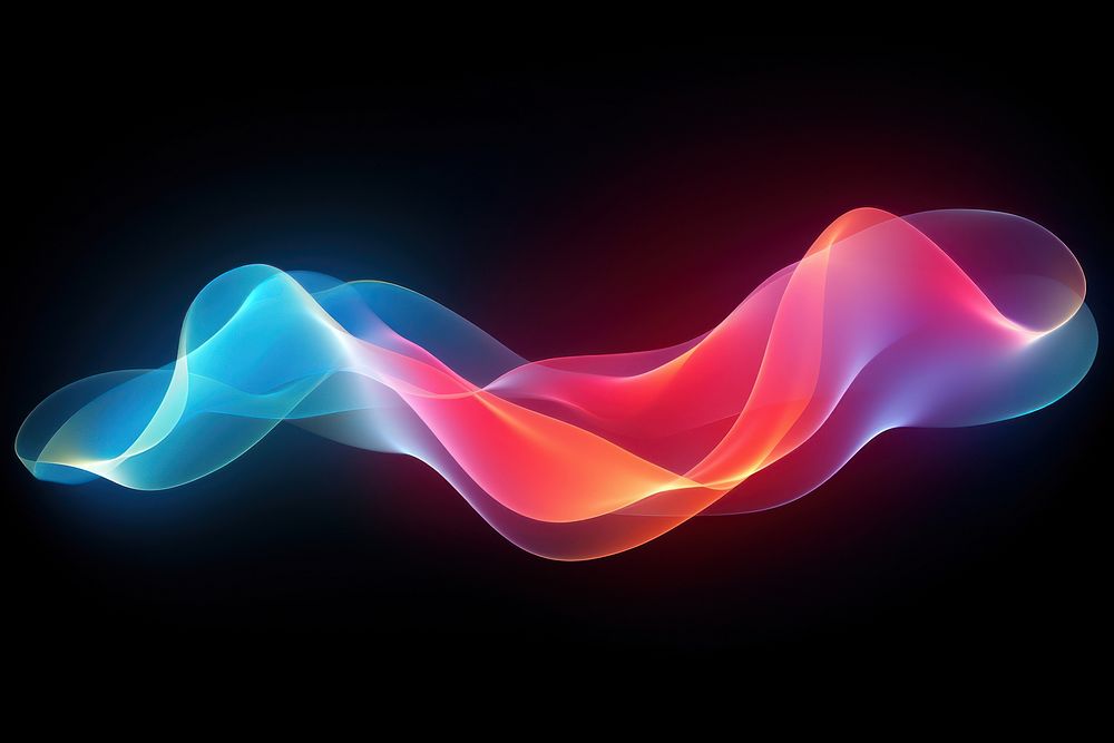 Colorful wavy object on dark background backgrounds technology futuristic.