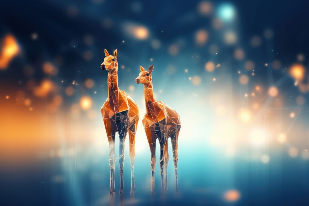 Digital animals on bright background wildlife giraffe mammal.