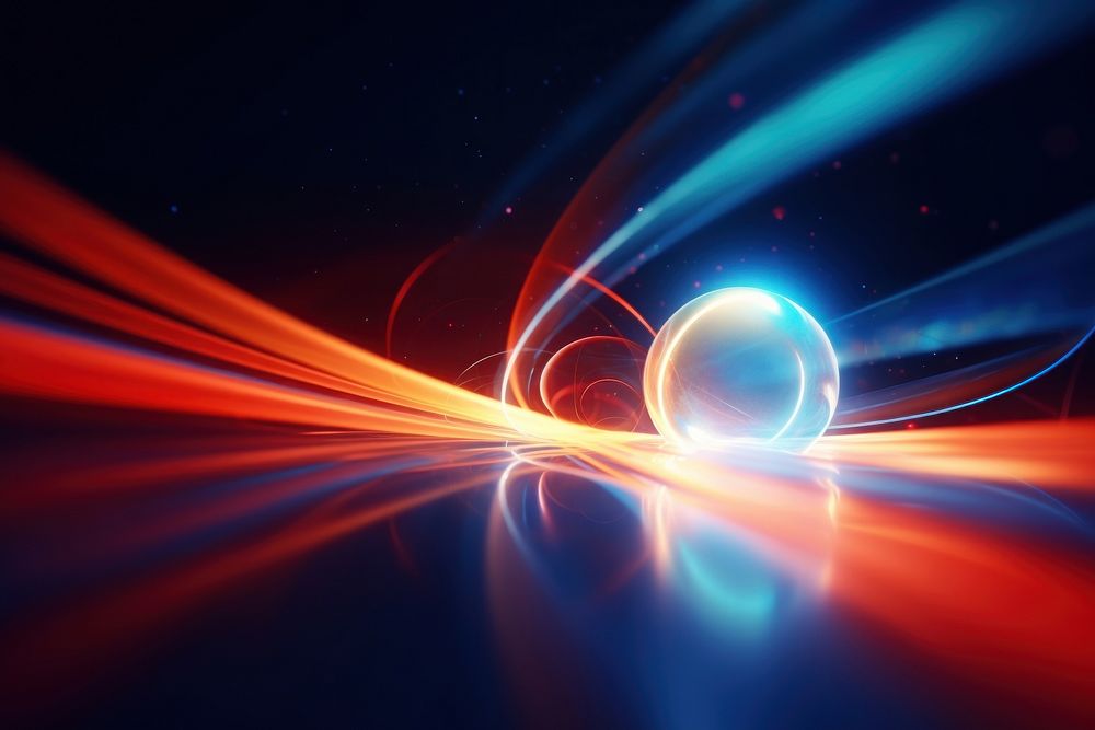 Glowing multicolored sphere trail on bright background backgrounds futuristic technology.