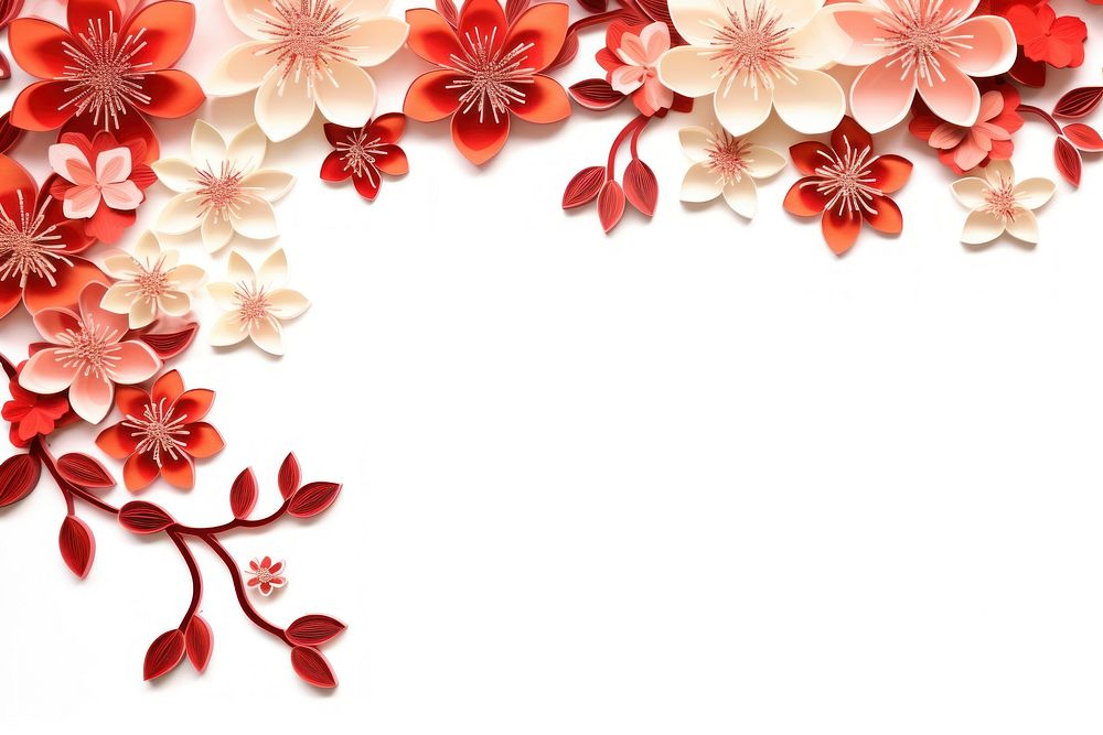 Asian floral border flower backgrounds pattern.