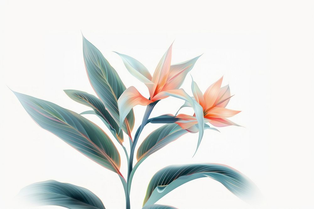 Botanical illustration tropical flower plant creativity fragility.