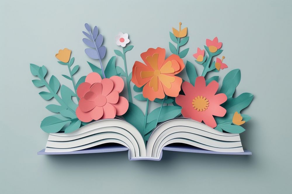 Book art flower craft.