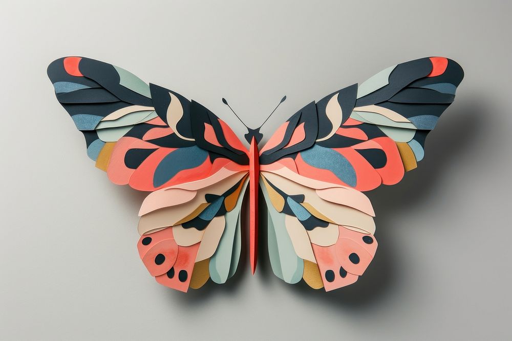 Butterfly art insect gray background.