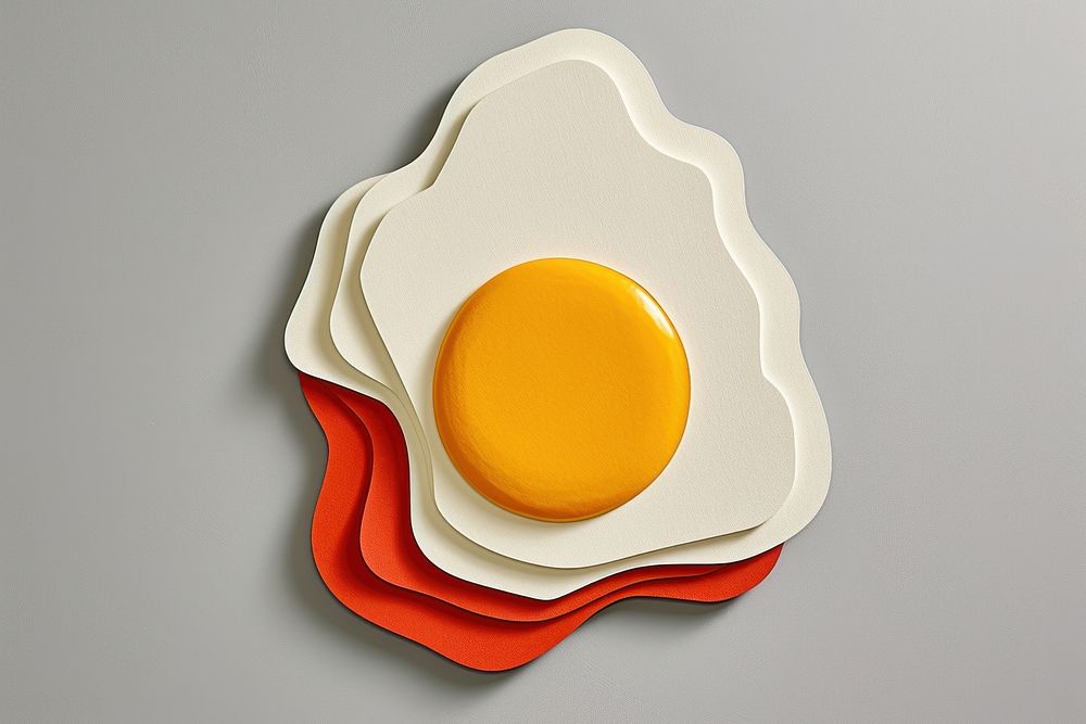 Fries egg plate food gray background.