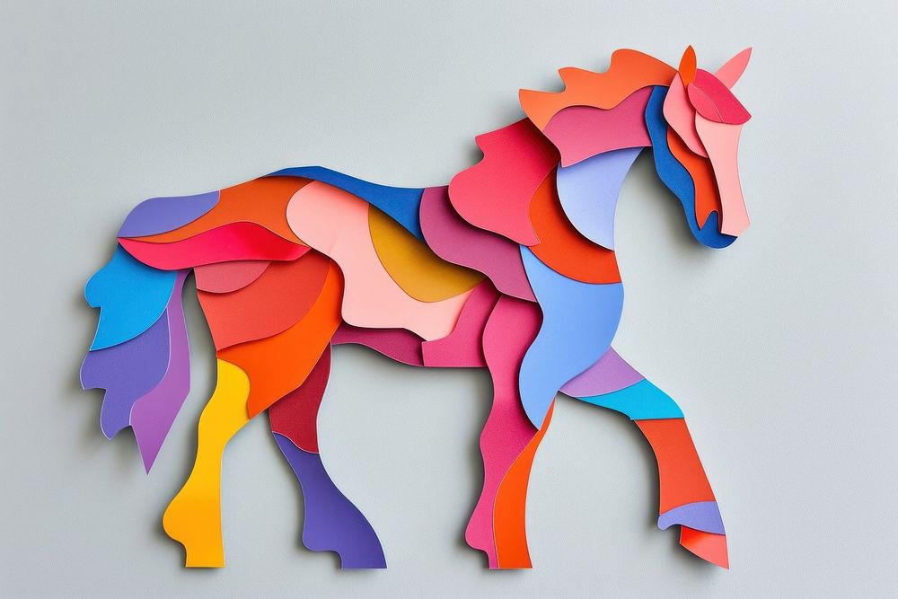 Horse art origami mammal.