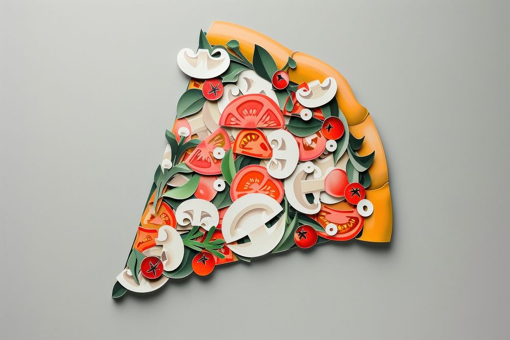 Pizza art food gray background.