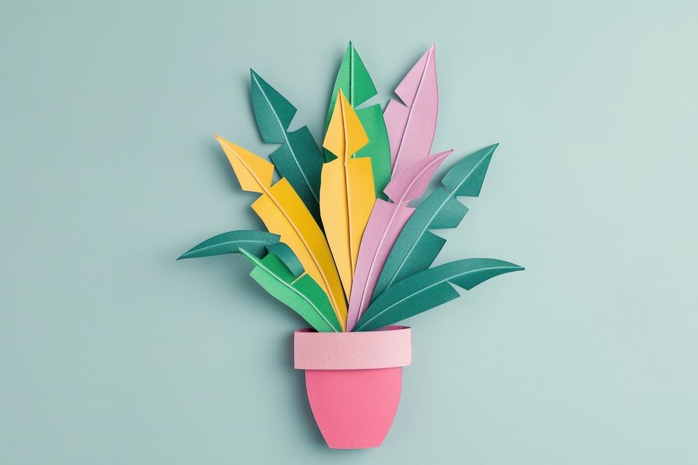 Plant art origami craft.