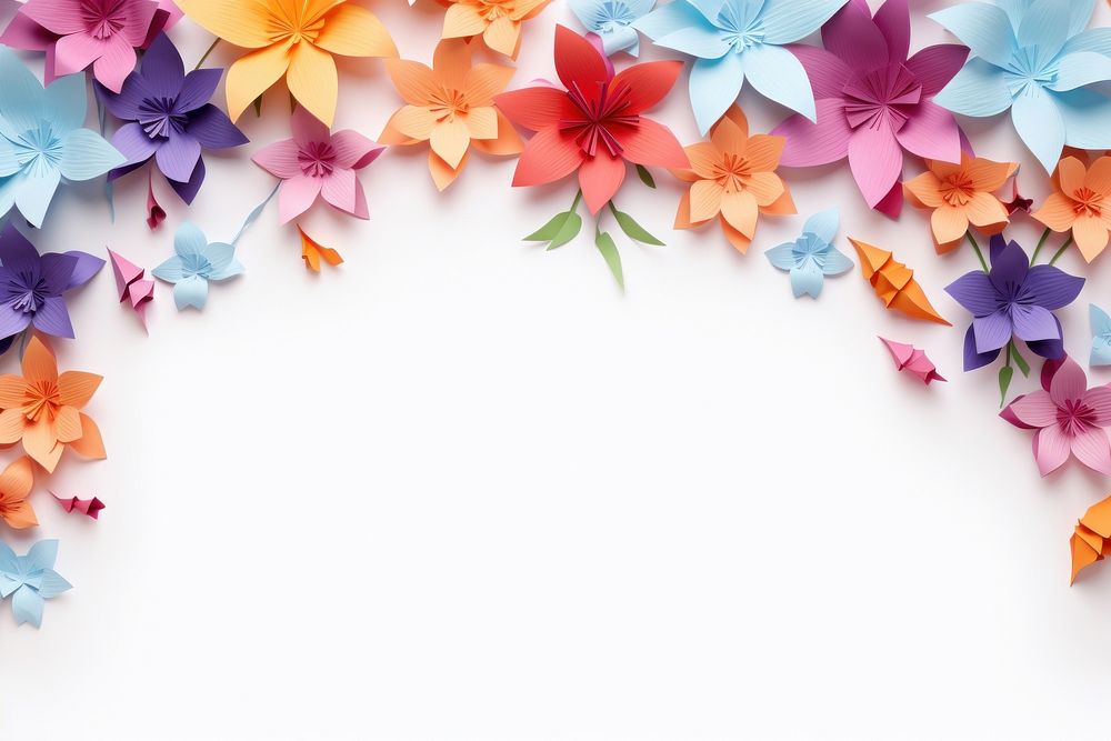 Colorful flowers origami paper backgrounds.
