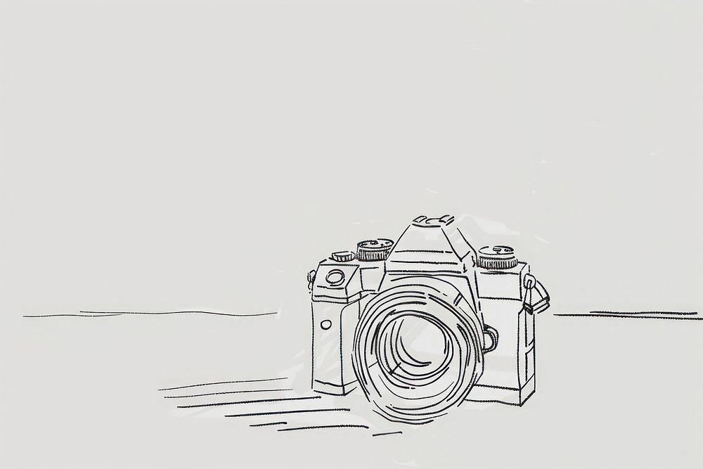 Continuous line drawing camera sketch art transportation.