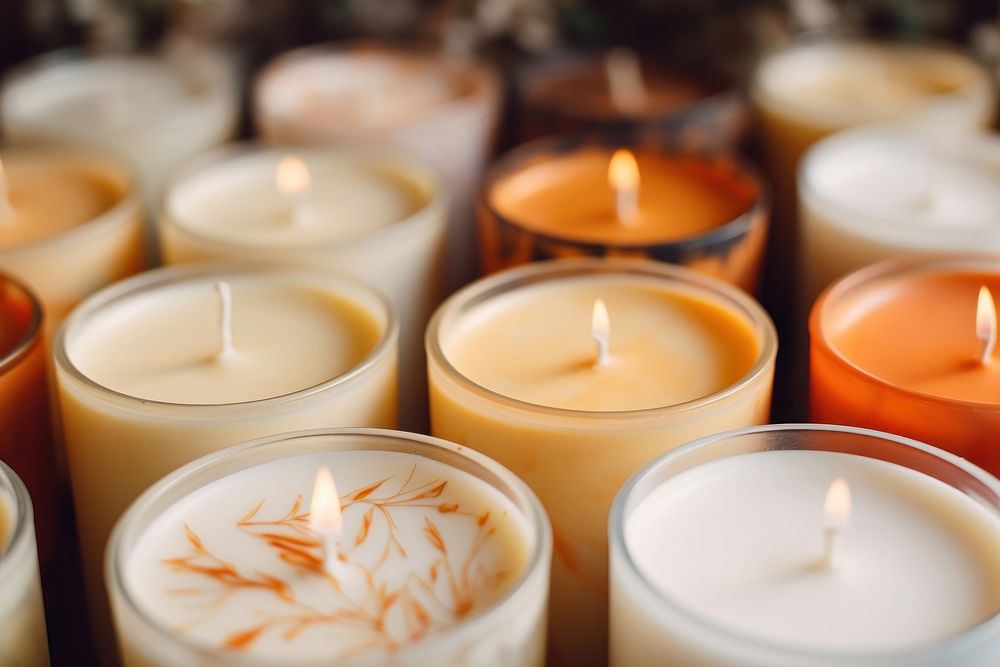 Make scented candles backgrounds spirituality arrangement.