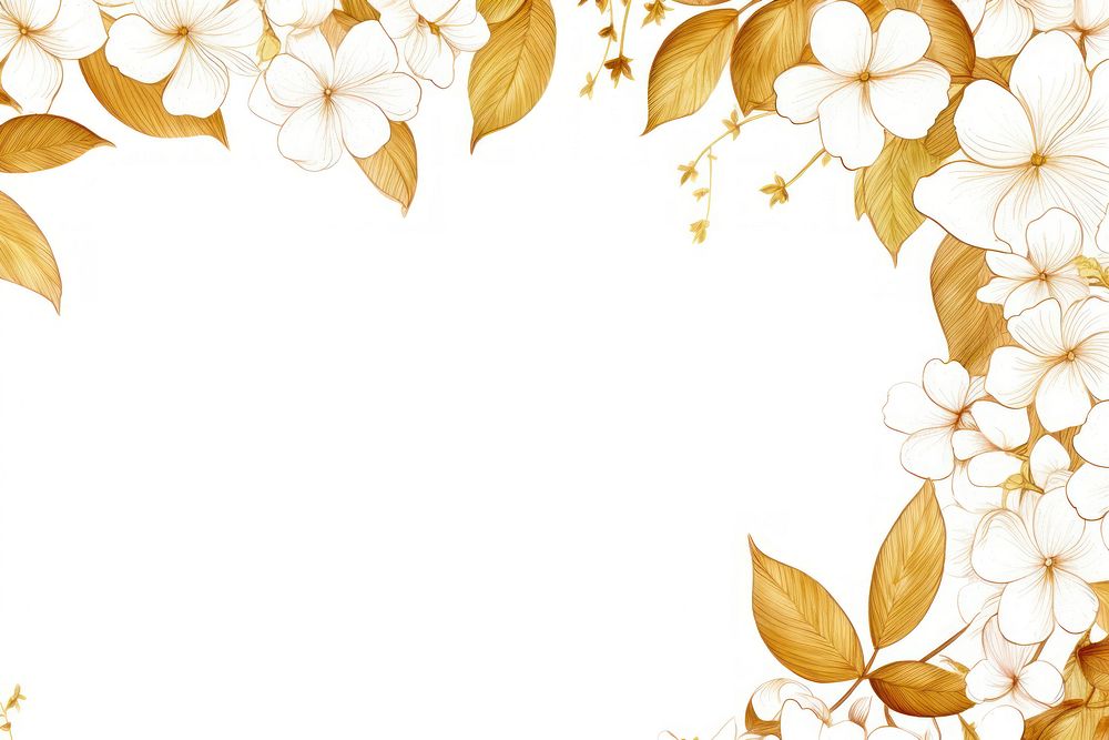 Hydrangea flowers border frame backgrounds pattern white.