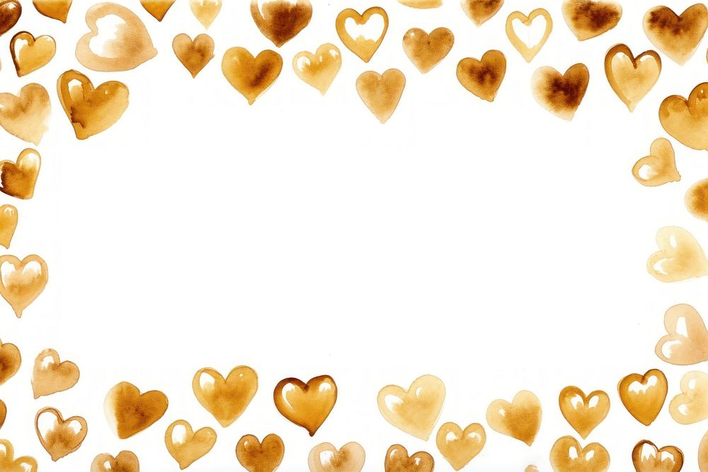 Hearts border frame backgrounds gold abstract.