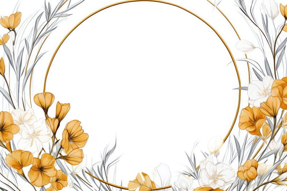 Iris flowers border frame backgrounds pattern gold.