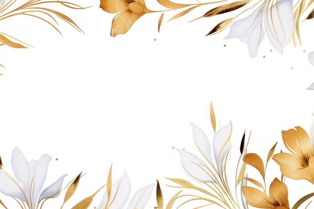Lily flowers border frame backgrounds pattern white.