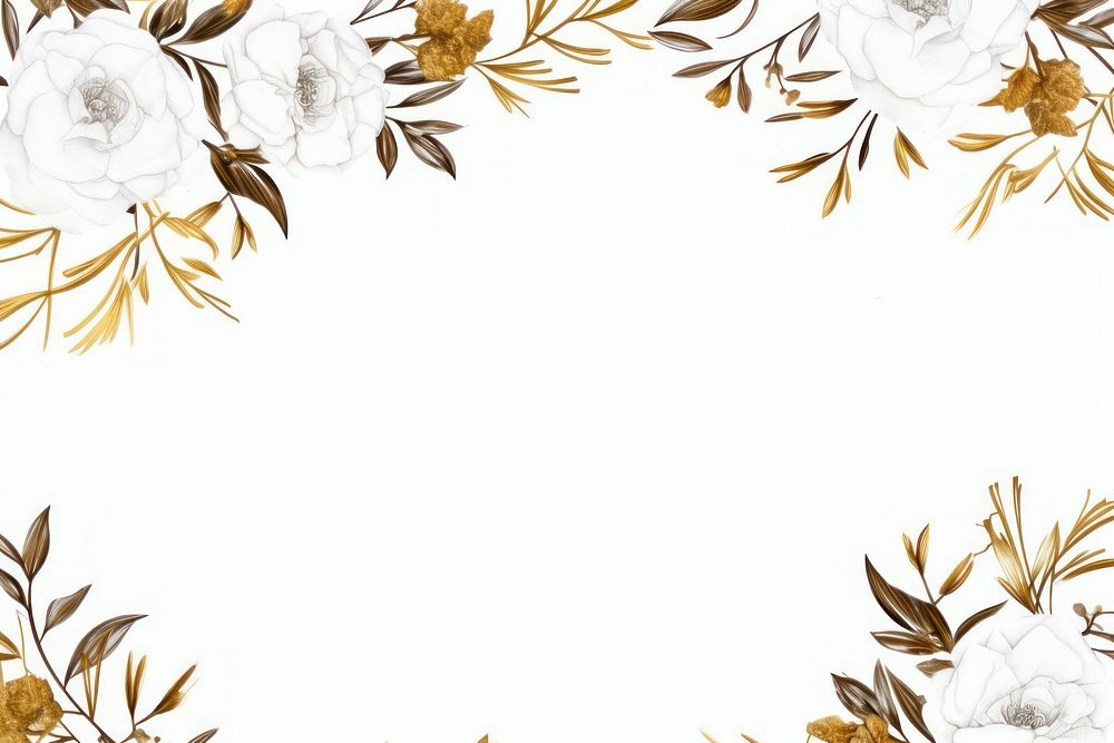 Peony flowers border frame backgrounds pattern white.