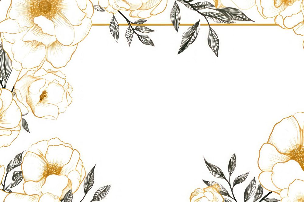 Poppy flowers border frame backgrounds pattern drawing.