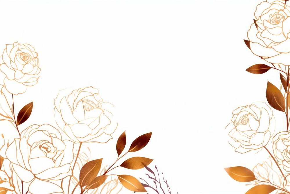 PNG Rose flowers border sketch backgrounds pattern.