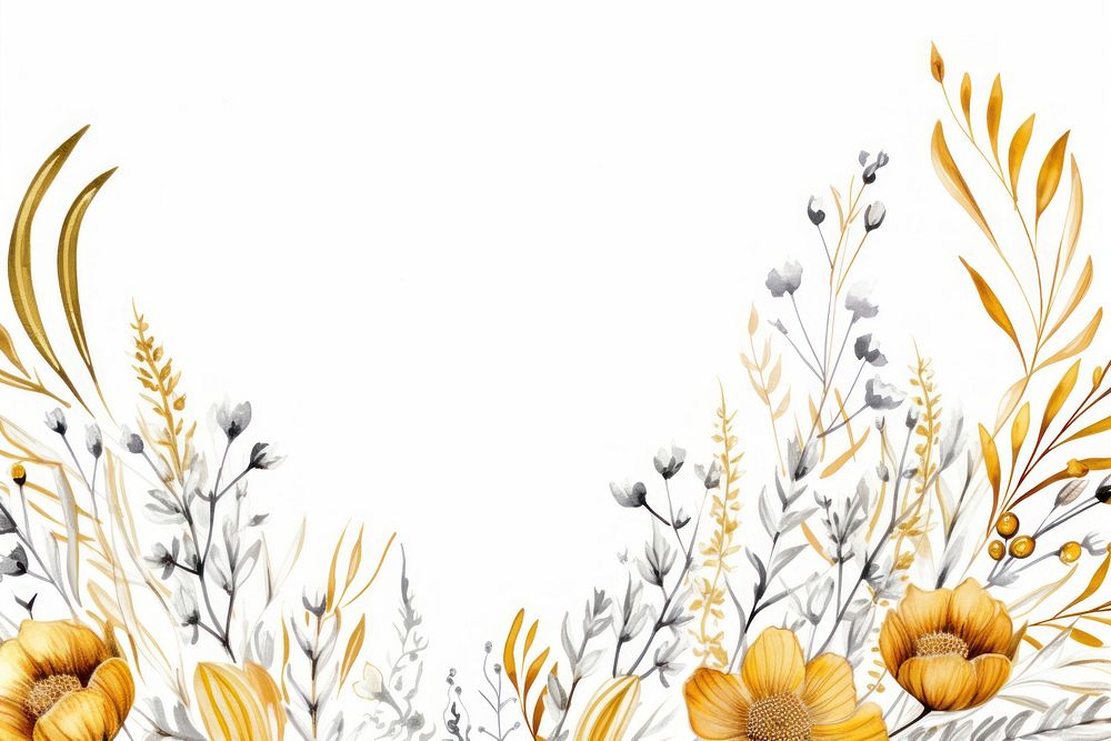 Spring flowers border frame backgrounds pattern drawing.