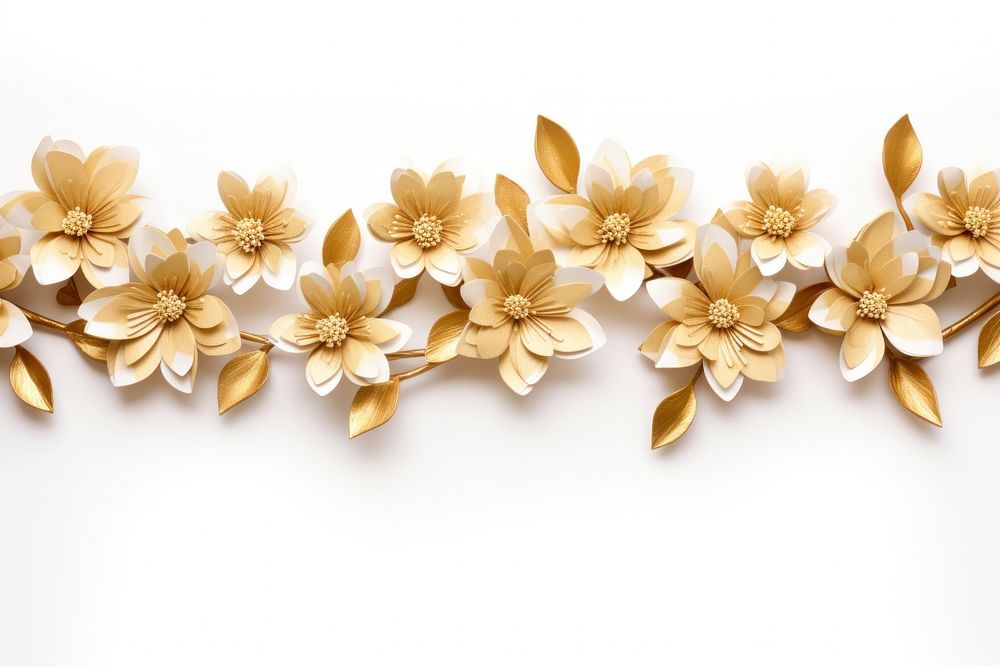 Gold flowers jewelry pattern plant.