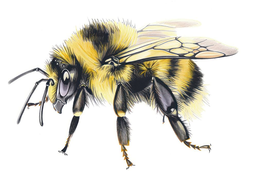 Hand-drawn sketch bee animal insect wasp.