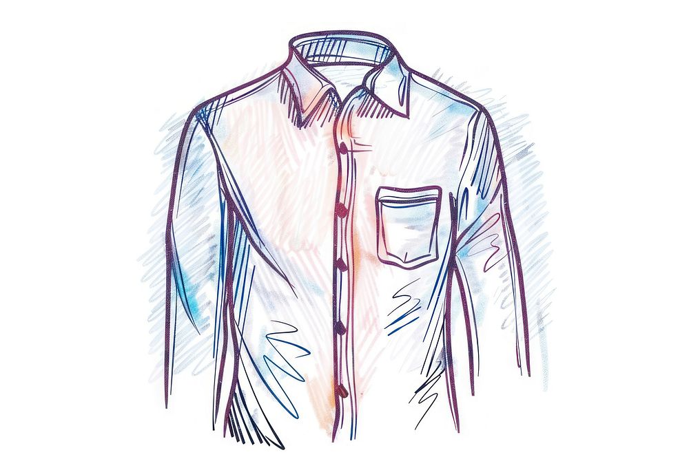 Hand-drawn sketch shirt drawing illustrated coathanger.