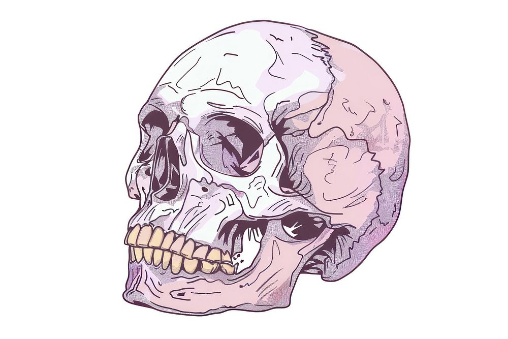 Hand-drawn sketch skull drawing illustrated creativity.