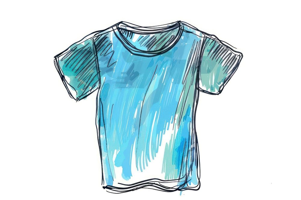 Hand-drawn sketch t-shirt art coathanger creativity.