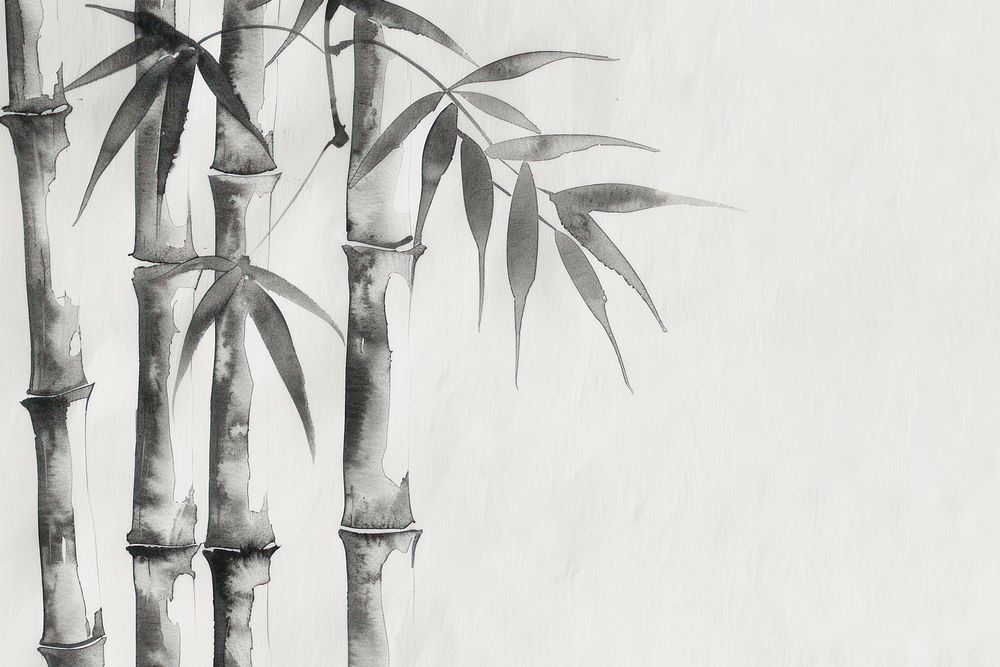 Monochromatic bamboo backgrounds plant creativity.