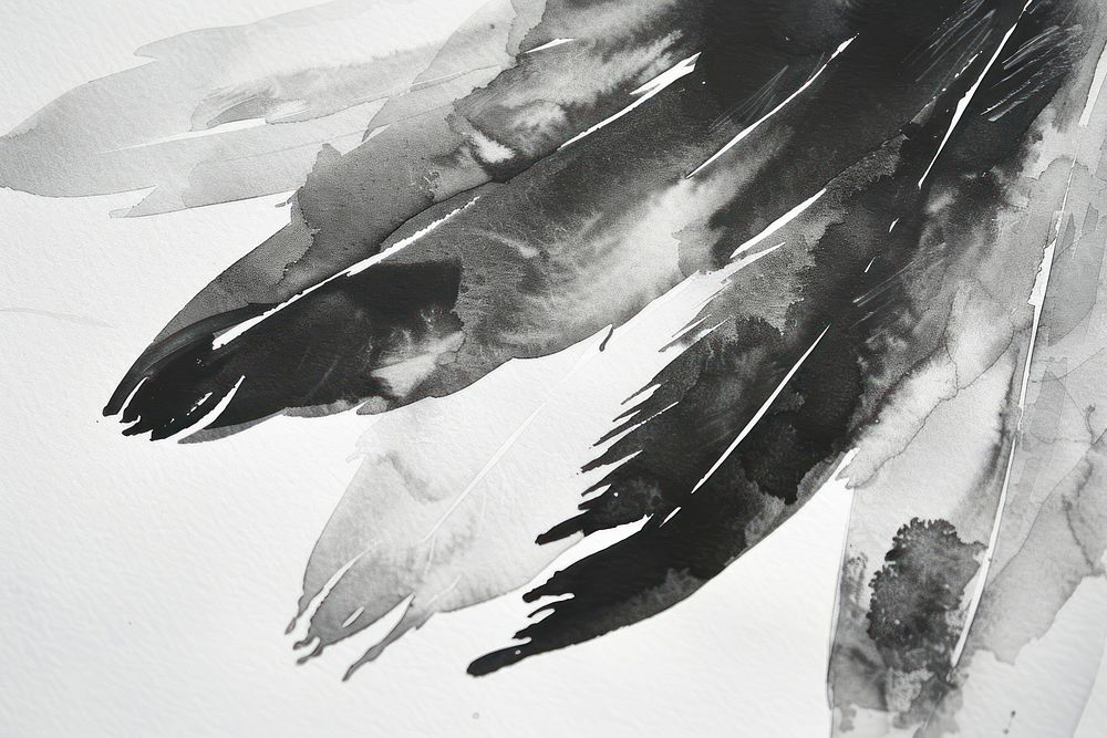 Monochromatic close-up eagle feathers backgrounds drawing sketch.