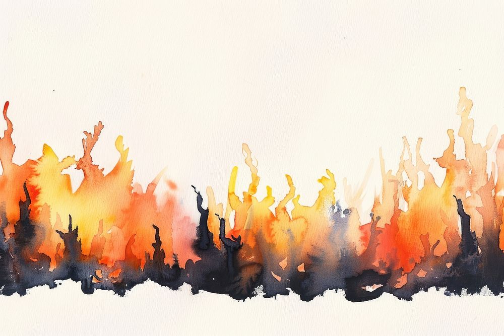 Monochromatic Fire flame border fire backgrounds painting.
