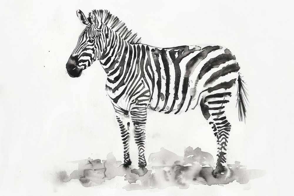 Monochromatic zebra at savannah wildlife animal mammal.