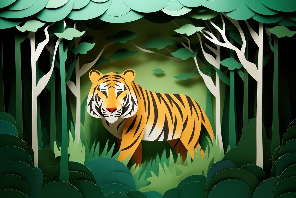 Tiger in the forest wildlife outdoors animal.