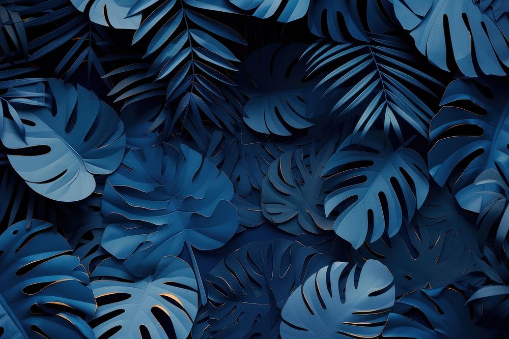 Tropical leaves background backgrounds tropics blue.