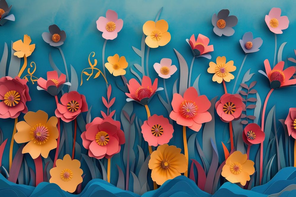 Flower field background art backgrounds painting.