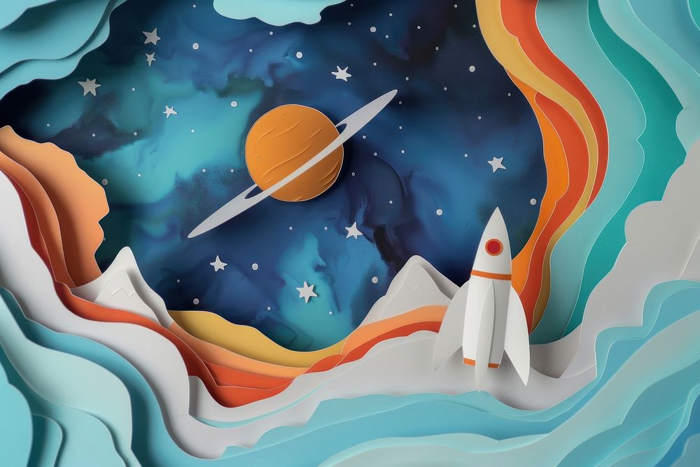 Space background art painting representation.